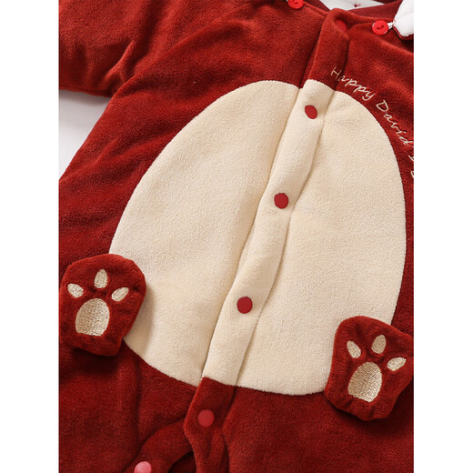 Disney Plush Cotton Clothes Winter Baby One-piece Clothespin Cotton Baby Clothes Thickened Winter Outing Clothes Warm and Cute Full Moon Festive Warm Deer (Mink Velvet) 59cm
