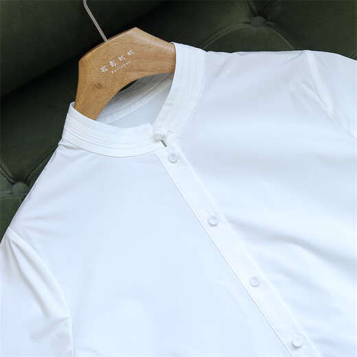 FAYINYOO Retro French Lace Embroidered Big Shirt Women's Design Pleated Lace-Up Petal Collar Bell Sleeve Top White R60003 White S