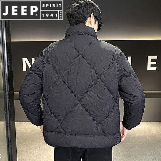 JEEP SPIRIT Down Jacket Men's Jacket Winter 2025 New Slim Short Men's Fashion K-Style Handsome Thickened and Warm Black M