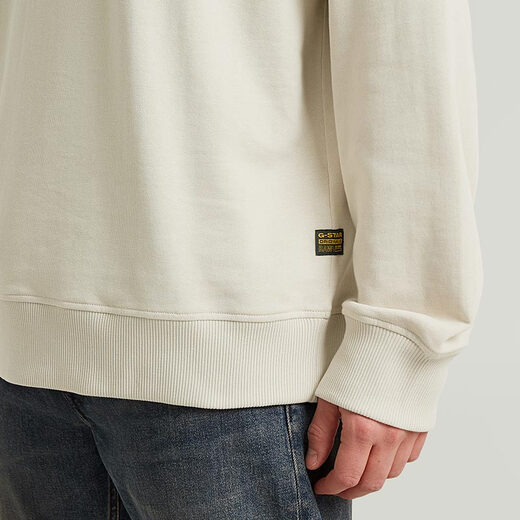 G-STAR RAW 26th Spring New Logo Sweatshirt Versatile Texture Men's Loose Comfort Slightly Elastic Casual Inner D28660 White S