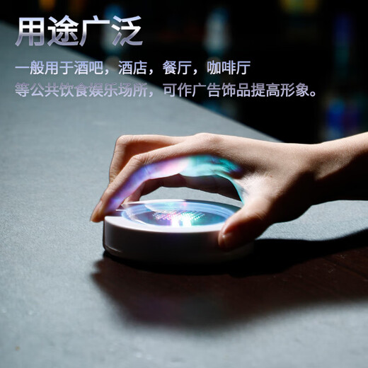 Mangong German quality luminous coasters led bar cocktail base light wine coaster bottom light luminous bartending base black model-white light (free battery) 2 pcs