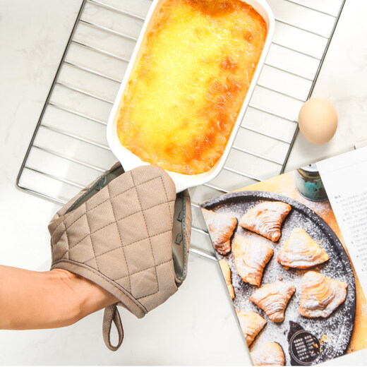 Hanjing Longjing Pomelo anti-scalding gloves thickened silicone insulation oven microwave casserole hand clamp baking household anti-slip clamp pink 1 piece