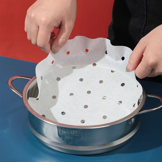 Shantou Lincun non-stick steamer paper disposable small steamed bun oil paper round steamed bun paper household bottom paper cage drawer pad paper (round steamer paper shipped from Chaozhou warehouse - 20cm
