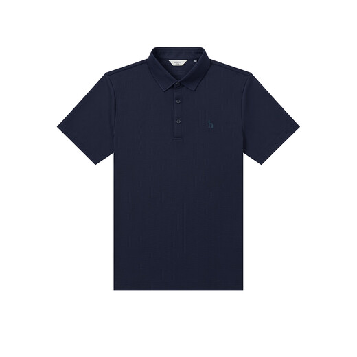 HAZZYS Men's Clothing 2026 New Summer Moisture Absorption Quick Drying/Sunscreen UPF50+/3A Antibacterial Short Sleeve Polo Men's Dark Navy Blue DN M (170/92A 46)