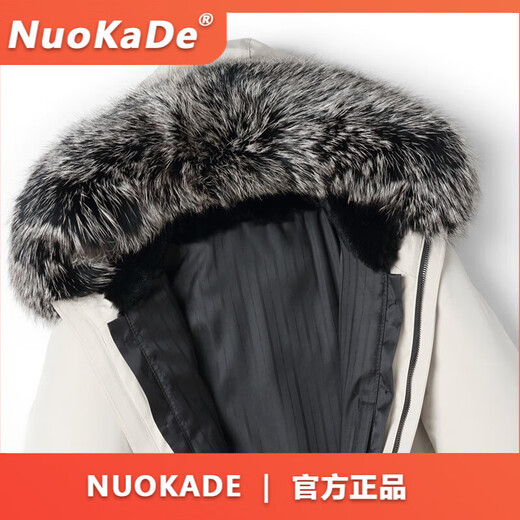 FDRENU冬季派克服男皮草大衣冬季可脱卸水貂内胆皮毛一体整貂工装外 白色(兔毛皮内胆_袖子加兔毛) 2XL
