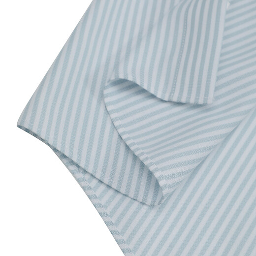 YOUNGOR shirt men's spring and summer young men's long-sleeved shirt cotton blended striped shirt comfortable and crisp 2026 shopping mall same style Lake blue striped YLXD110938GBY 38 (170/84Y)