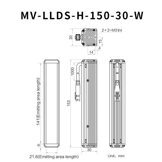 Hikvision Machine Vision Industrial Camera Vision Led Light Strip Light Source Controller Mv-Llds-H Series MV-LLDS-H-150-30-W