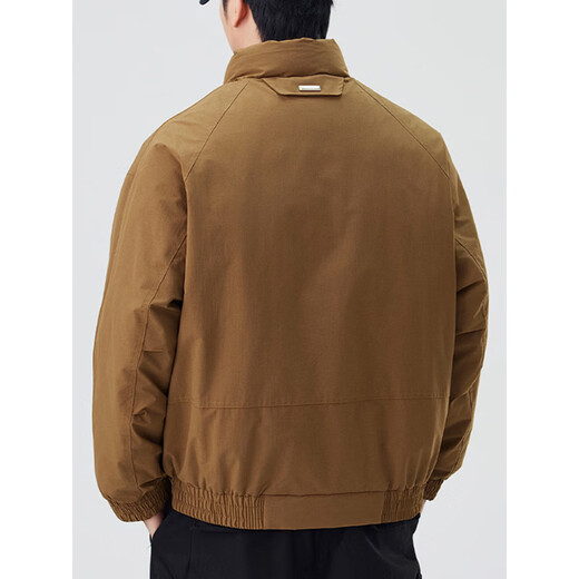 KBXNG Jinba Мужской пуховик с коротким воротником-стойкой, зимняя модная красивая свободная широкая куртка, утепленная теплая куртка черного цвета L