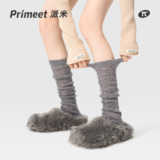 Pami PRIMEET/Pami gray calf socks autumn and winter new stockings warm pile socks miu stockings dark gray - pack 1 pair one size fits all (suitable for sizes 36-39)