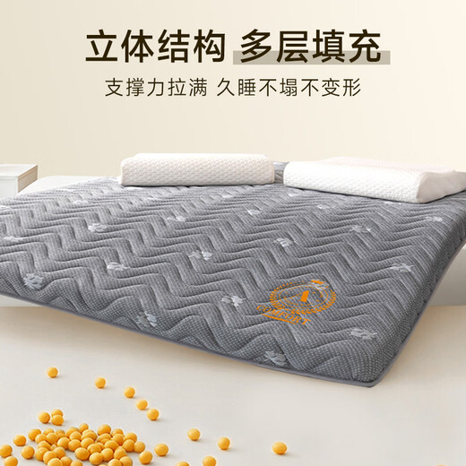 MUJI Class A fabric soybean antibacterial anti-pressure mattress mattress cover household anti-slip foldable mattress 1.2*2m bed