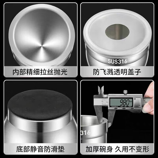 Tuojin 316 stainless steel garlic pounder solid pounder household grinder and pounder manual garlic grinder pepper pounder 316 small straight style with cover