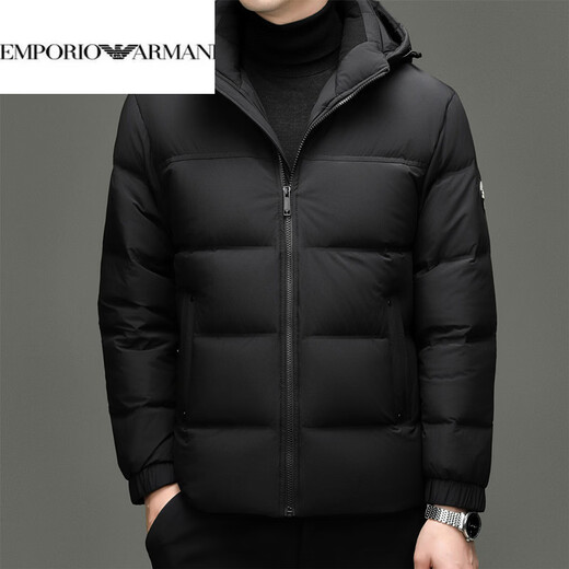 EMPORIO ARMANI Armani съемный пуховик с капюшоном, мужской повседневный теплый топ, зимний новый национальный стандарт 90, модный белый утиный пух, цвет хаки 2XL 185