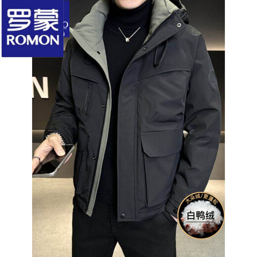 ROMON Windproof Down Jacket Men's 2025 New Outdoor Sports Winter Thickened Brand Winter Youth Jacket Army Green M 90-110