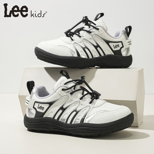 LEE KIDS children's sports shoes men's and women's running shoes 26 spring new running shoes non-slip wear-resistant running shoes casual shoes black and white 26 inner length 17.0cm suitable for feet length 16.0-16.5cm