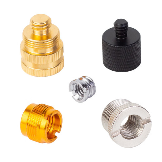 Xu ordered conversion screw camera stand microphone microphone clamp 5/8 adapter nut 1/4 mutual rotation 3/8 connector with 1/4 internal rotation 3/8 external copper (nickel-plated) nut 1 pack