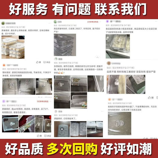 Xinyun Jiameng dumpling storage box for refrigerator freezer box for steamed buns, wontons and dumplings food grade quick-frozen sealed food preservation box sealed fresh dumpling box 2 pack