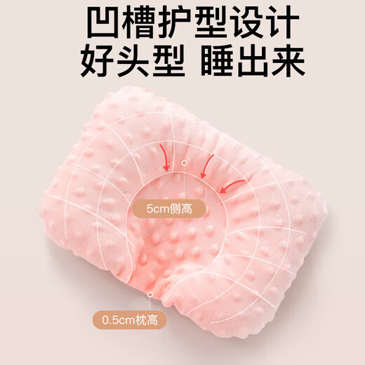 Duolingduo baby pillow 0 to 6 months shaped pillow baby corrects head shape sleeping round head newborn soothing bean pillow winter beige bean velvet cotton shaped pillow solid color 28x20x1