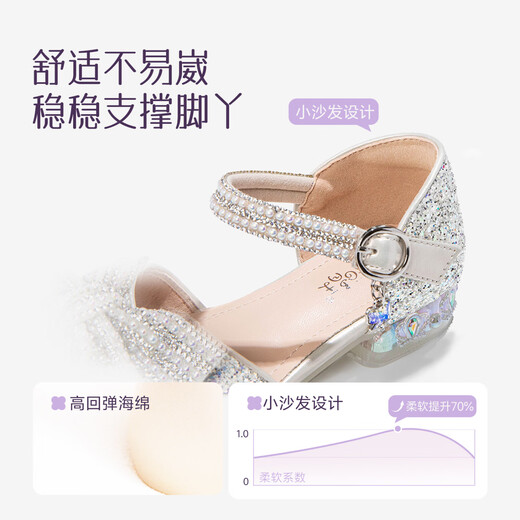 Tongmeng Sunny Children's Princess Shoes Girls High Heels 2026 Spring New Style Little Girls Dress Stage Shoes Crystal Shoes