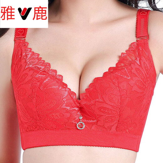 Yalu extra large size bra plus fat plus fat mm extra large size 200Jin Jin is equal to 0.5 kg thin style underwired big breasts small bra 100F red 100D 44