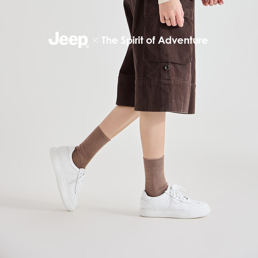 Jeep casual style sneakers for women 2026 spring and summer new style retro simple white shoes light soft sole not tired feet women's shoes white 35