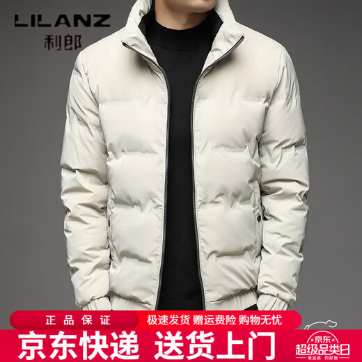 利郎（LILANZ）2026冬季新款男士中青年立领拉链白鸭绒时尚潮流保暖潮羽绒服外套 灰色 L