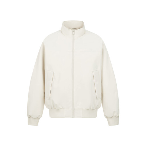 GOLFCROSS90 White Duck Down Stand Collar Motorcycle Style Cool Casual Work Jacket Down Jacket Couple Jacket Apricot 3XL