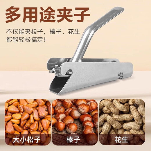 Donau Dream pine nut special artifact stainless steel hazelnut special tool whole nuts to quickly peel peanuts and pine nut pliers pine nut shell opener (universal size) 1 piece