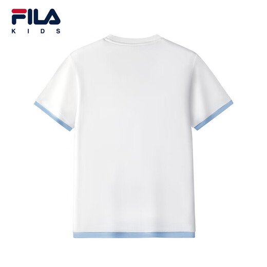 FILA liquid ammonia finishing children's tops 2025 new autumn short-sleeved T-shirt for boys and girls standard white-WT 175