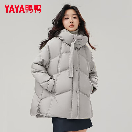 Женская короткая пуховая куртка YAYA, новинка 2025 года, зимняя модная повседневная теплая куртка на утином пуху с капюшоном