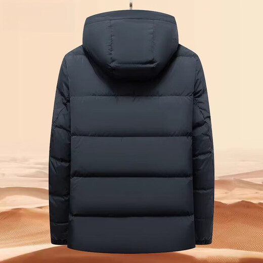 KBXNG劲霸新款羽绒服男短款加厚御寒高充绒中年加厚防寒服冬季时尚外套 藏蓝 S 165