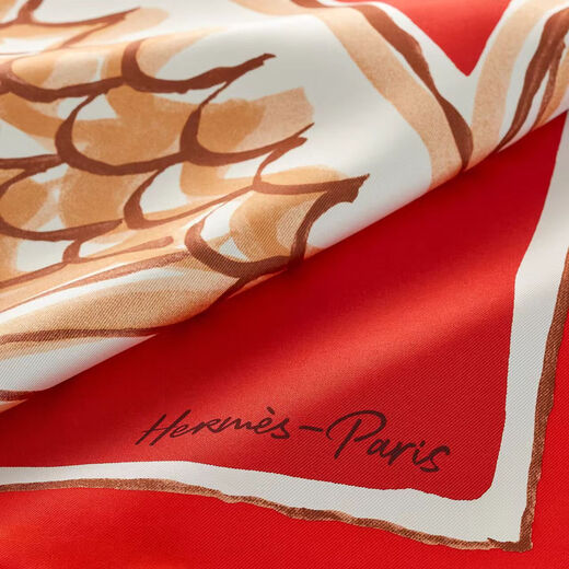 Hermes (HERMES) Square Scarf Qingyang Floral Silk Scarf Women's Headband Gift for Girlfriend Gift Box New Year's Gift H003802S14 Year of the Horse New Year Red 88.5*88.5cm Please consult customer service for size issues