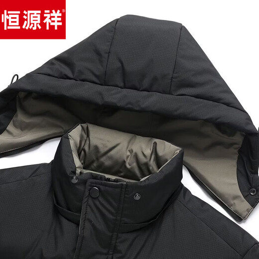 Мужской пуховик Hengyuanxiang, зимнее пальто для папы, парка, мужская зимняя одежда среднего и пожилого возраста, утепленная верхняя одежда, пуховик для пожилых людей (черный), M 170 подходит для 80-100 человек, вес Jin Jin составляет 0,5 кг.