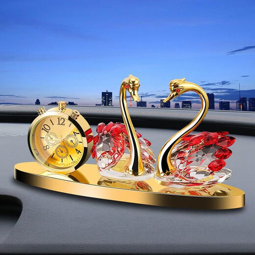 Shantou Lincun Crystal Swan Car Aromatherapy Center Console Ornament Internet Celebrity Goddess Style Ordinary Style Blue (Precious Silver As Pictured