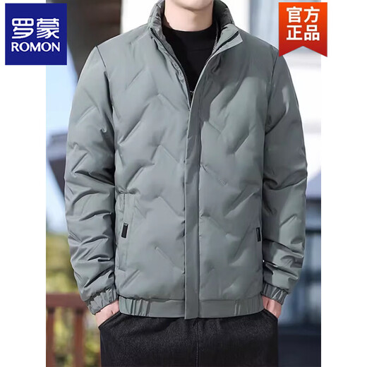罗蒙（ROMON）商务羽绒服男轻薄秋冬季2025新款保暖白鸭绒百搭男士夹克外套 黑色 M 建议90-105斤