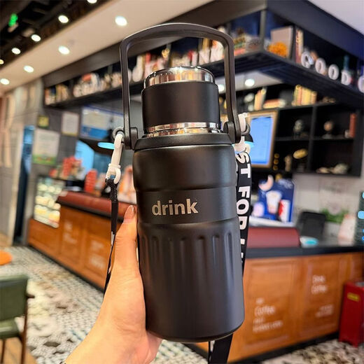 Wing Fantasy Winter Thermos Cup Large Capacity Boys Tea Water Separation Cup Outdoor Sports Kettle Portable Student Water Cup Blue 750ml