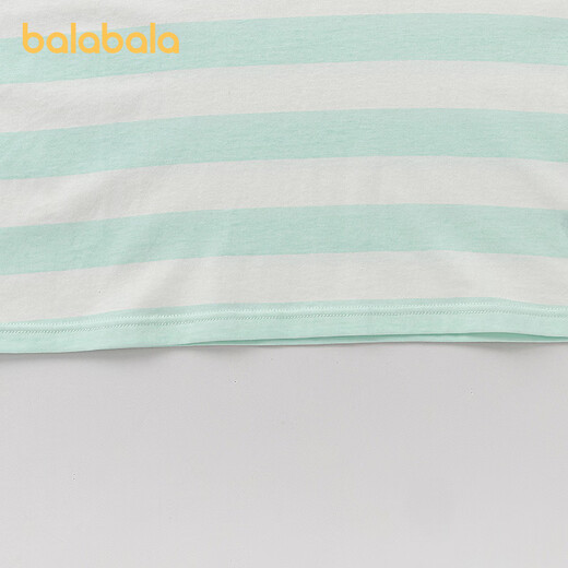 BALABALA balaOne BALABALA children's clothing children's short-sleeved T-shirt boys and girls tops summer new parent-child pure cotton white and green tone 00314 170