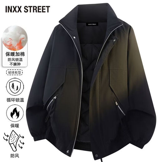 Inxx (inxx) INXX STREET American workwear stand-up collar cotton coat for men in winter new warm and cold wave brand versatile jacket black S recommended 90-120Jin Jin equals 0.5 kg