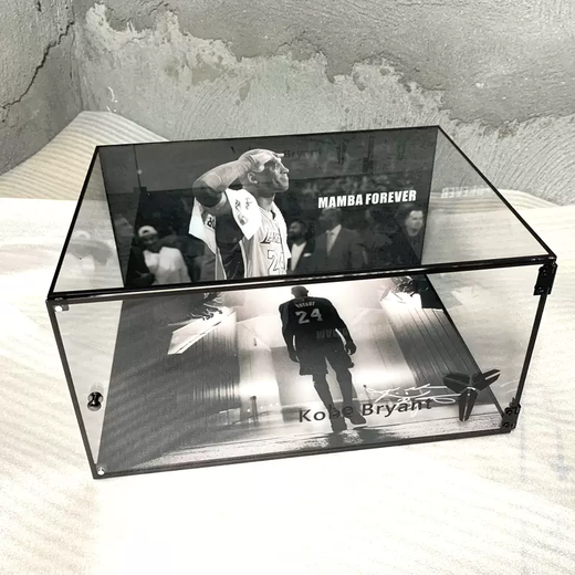 Yusenyi Companion Kobe Bryant Shoe Box Transparent AJ Sneaker Storage Display Box Yak Absorbent Storage Box Figure Magnetic Gift Box Transparent Retirement 358x262x180mm