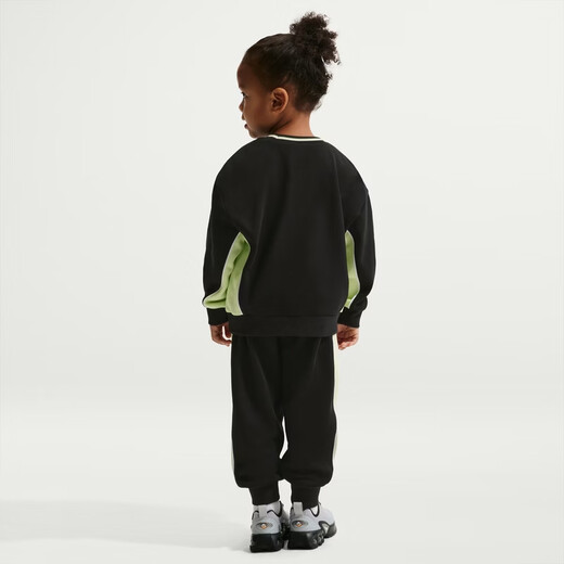 Nike Infant French Terry Contrast Color Round Neck Top and Pants Set Spring New Boys NIKE IR7944 010 Black 100cm 3T