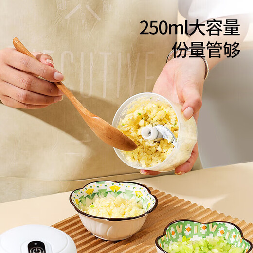 Xiaomi white electric garlic masher, garlic masher, garlic mincer, garlic press, stuffing and vegetable mincing machine, meat stuffing and mincing machine, upgraded version
