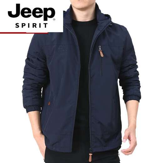 JEEP SPIRIT men's brand outdoor jacket men's coat autumn and winter 2025 new middle-aged men's autumn top 9898 military green thick section 2XL 140-150