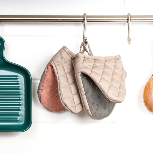 Hanjing Longjing Pomelo anti-scalding gloves thickened silicone insulation oven microwave casserole hand clamp baking household anti-slip clamp pink 1 piece