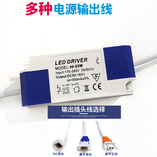 LED flat panel light driver power supply direct light aluminum gusset panel light kitchen and bathroom light constant current ballast transformer 48W (DC female) 20-36W