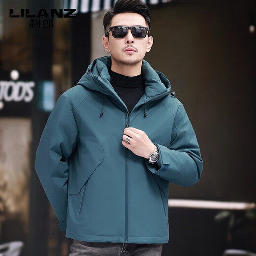利郎（LILANZ）冬季连帽短款羽绒服男2025新款休闲防寒男装户外保暖男外套 桔色 4XL 195