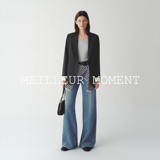 Mai Meng MM Mai Meng cuffs shoulder pad jacket blazer women's commuter shopping mall same style 26 spring new 5H2210231 dark gray 5H2210231 M (105-120Jin Jin equals 0.5 kg)
