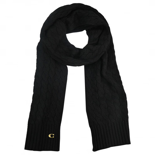 COACH Logo - Velvet Scarf Unisex Couple Style Black Default F