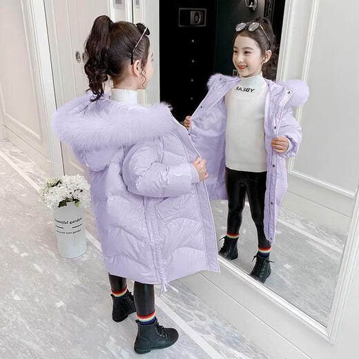 G.duck baby girl down jacket new shiny no-wash trendy winter coat 2025 new plus velvet warm jacket trendy pink 120