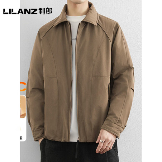 LILANZ official down jacket men's winter trendy brand loose white duck down executive jacket men's solid color warm top W5905 Cocoa-Flagship Model M (about 100~120Jin Jin equals 0.5kg can be worn)