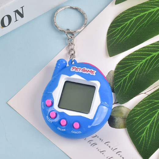 Early Education Puzzle Handheld Mini Electronic Game Console Toy Nostalgic Classic Tetris Pet Machine Whack-A-Mole Tic-Tac-Toe Game Creative Gift Keychain Ornament Electronic Pet Machine (One Random Color)