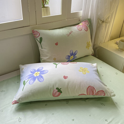 MUJI Class A cotton quilt cover 150x200cm household skin-friendly bed sheet quilt cover and fitted sheet four-piece bed set for all seasons Lianlianhuayu soft and skin-friendly comfortable and breathable 2.0m bed sheet four-piece set/quilt cover 220*240cm